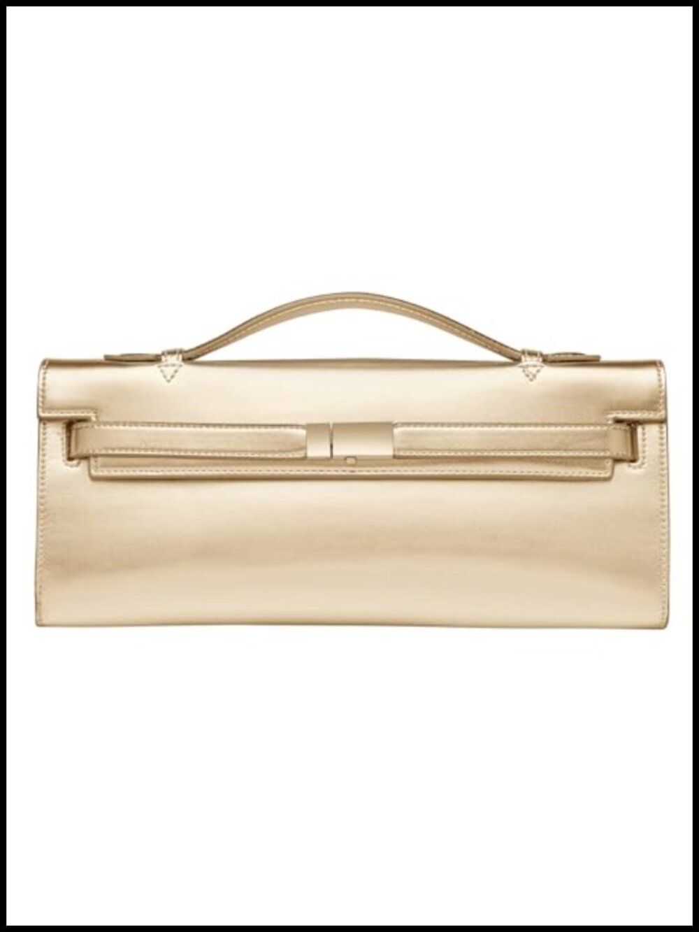Women's PU Leather Top Handle Clutch Evening Handbag Party Purse